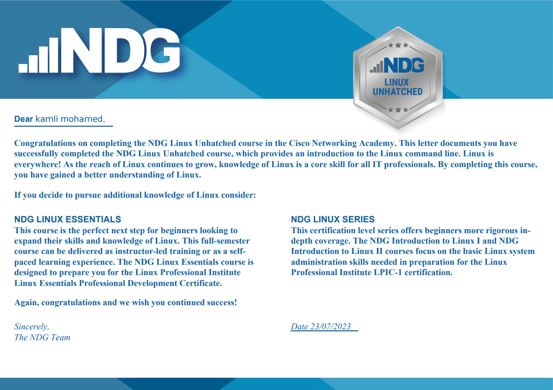 NDG LINUX ESSENTIALS