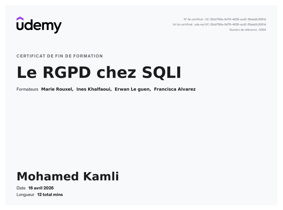 Le RGPD chez SQLI